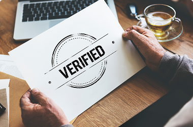 verified written on paper
